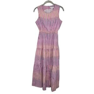 Charter Club Women Cotton Preppy Party Plaid Midi Sundress Dress Size XS NWT